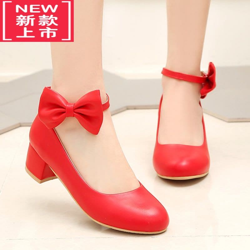 可莉允女童礼服鞋中大童公主鞋白色儿童皮鞋小女孩学生表演出黑色高跟鞋运动休闲鞋图片