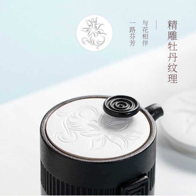 陆宝 万事合意旅行组 便携茶具 陶瓷茶壶茶海公道杯组合茶具 WSHT002宝石蓝高清大图