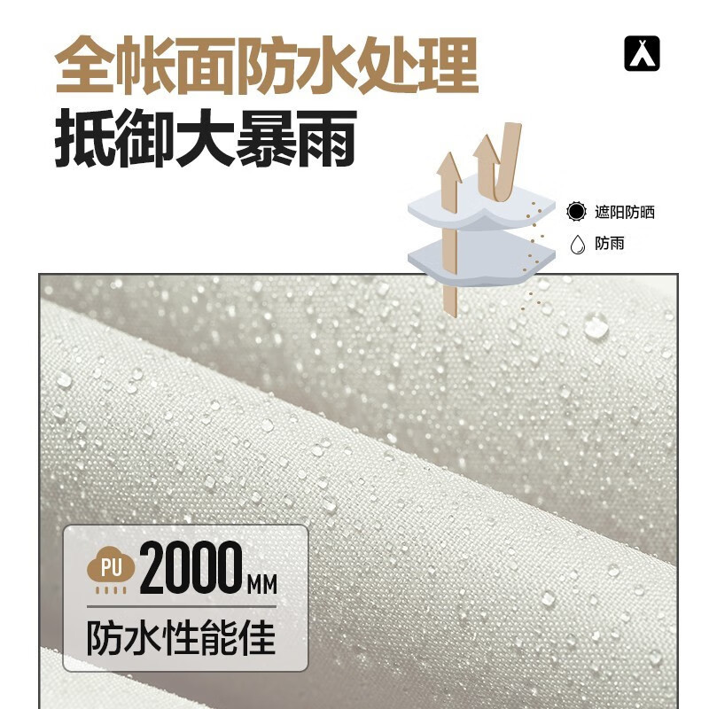 牧高笛 冷山帐篷户外徒步登山露营装备1-4人专业野外防风防暴雨铝杆帐篷 晨雾白 MZ093005冷山2