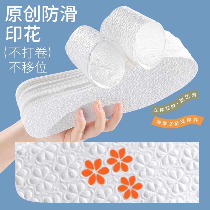 浪莎抗菌防臭一次性鞋垫女吸汗光脚神器汗脚夏季单鞋超薄软底舒适高清大图
