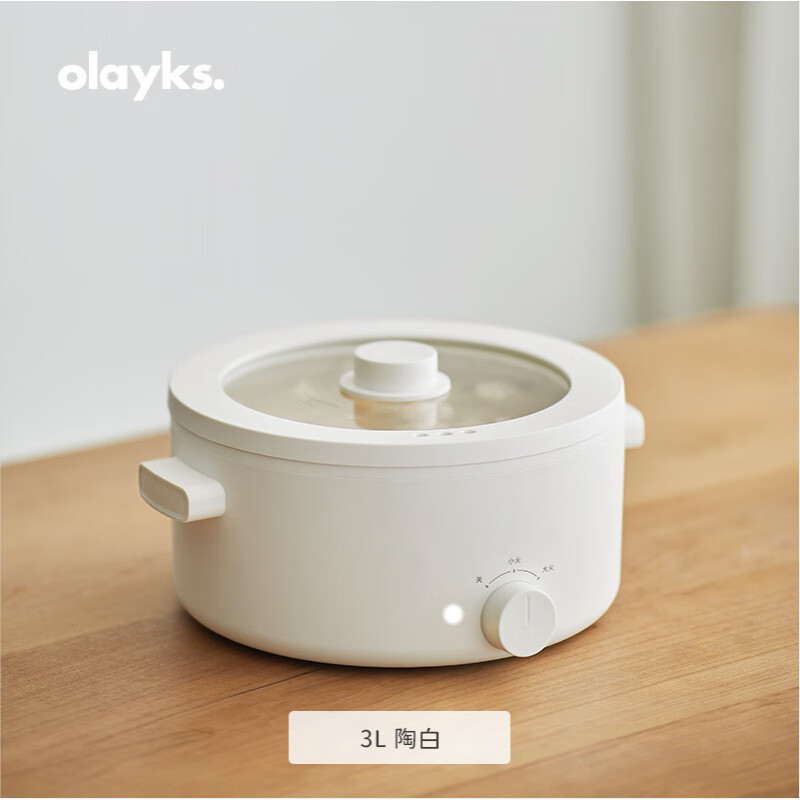 立时(olayks.)欧莱克2L电火锅3L电煮锅家用小型多功能一体OLAYKS 3L 加大款 DHG00701 不沾锅