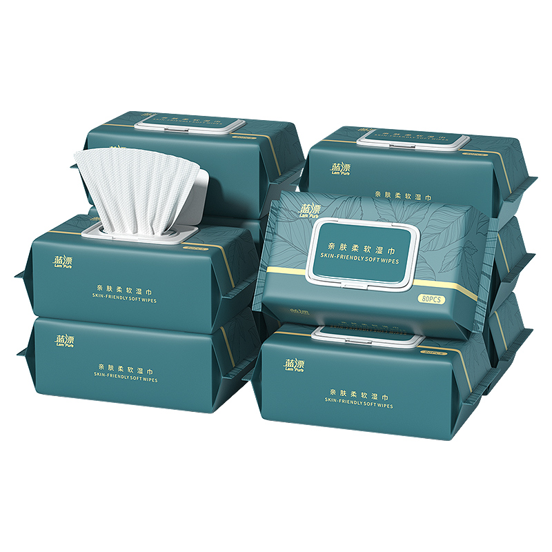蓝漂 LP-36464亲肤柔软湿巾改版(绿叶)80片*3包