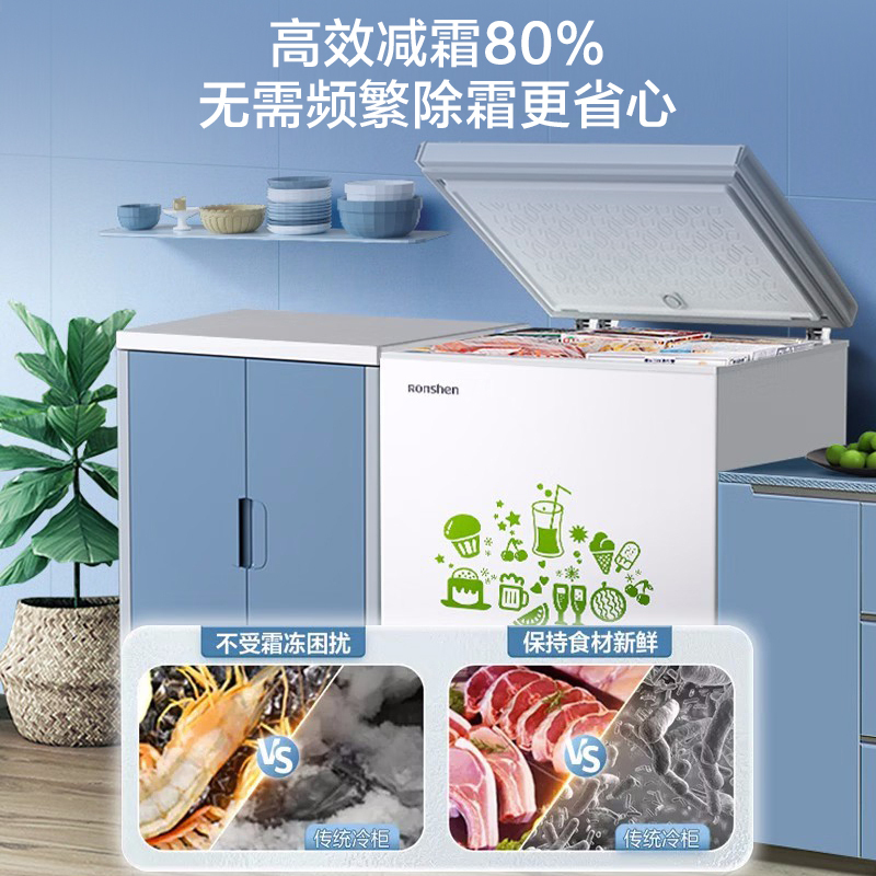 容声(Ronshen)145升小型迷你冰柜家用冷藏冷冻转换单温卧式冷柜 一级能效节能省电底噪BD/BC-145MB
