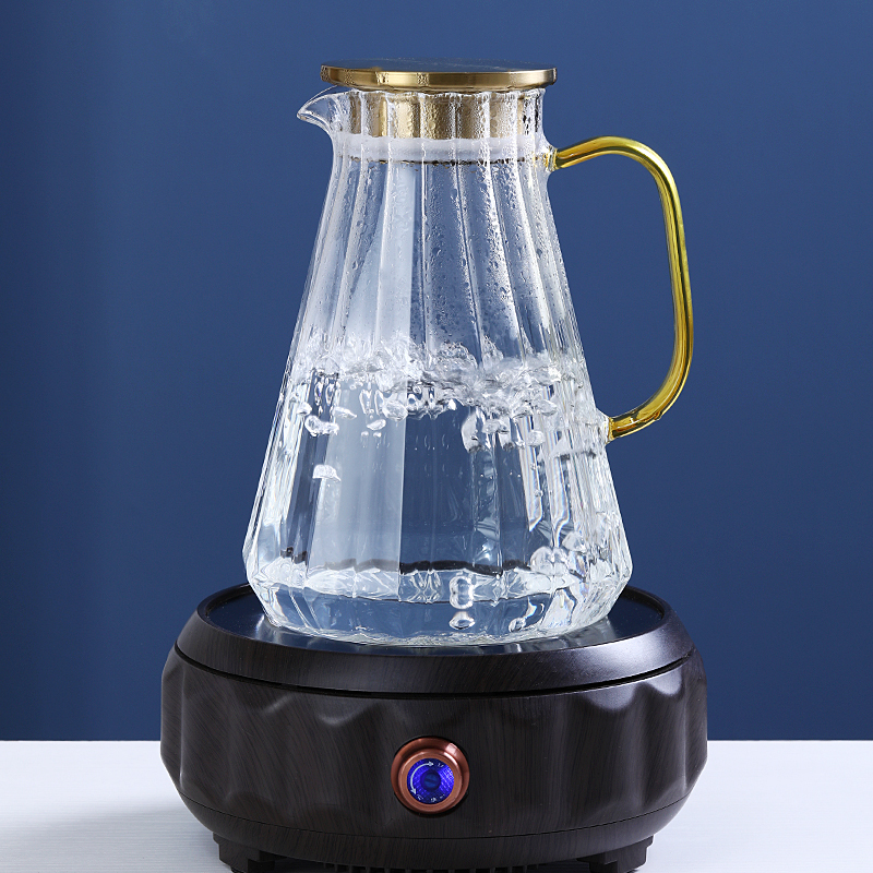凡歌现代简约条纹凉水壶高硼硅手工吹制茶壶耐热耐冷茶具套装水壶