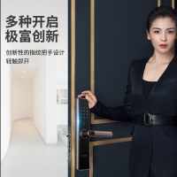 凯迪仕(Kaadas)智能锁A8曜石黑指纹锁家用防盗门锁电子密码锁防猫眼锁APP蓝牙解锁
