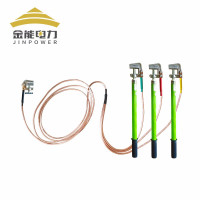 金能电力三相短路高压接地线 10kv 平口接地棒 高压线室内可用头线3*1尾线7米线 1米棒+地夹