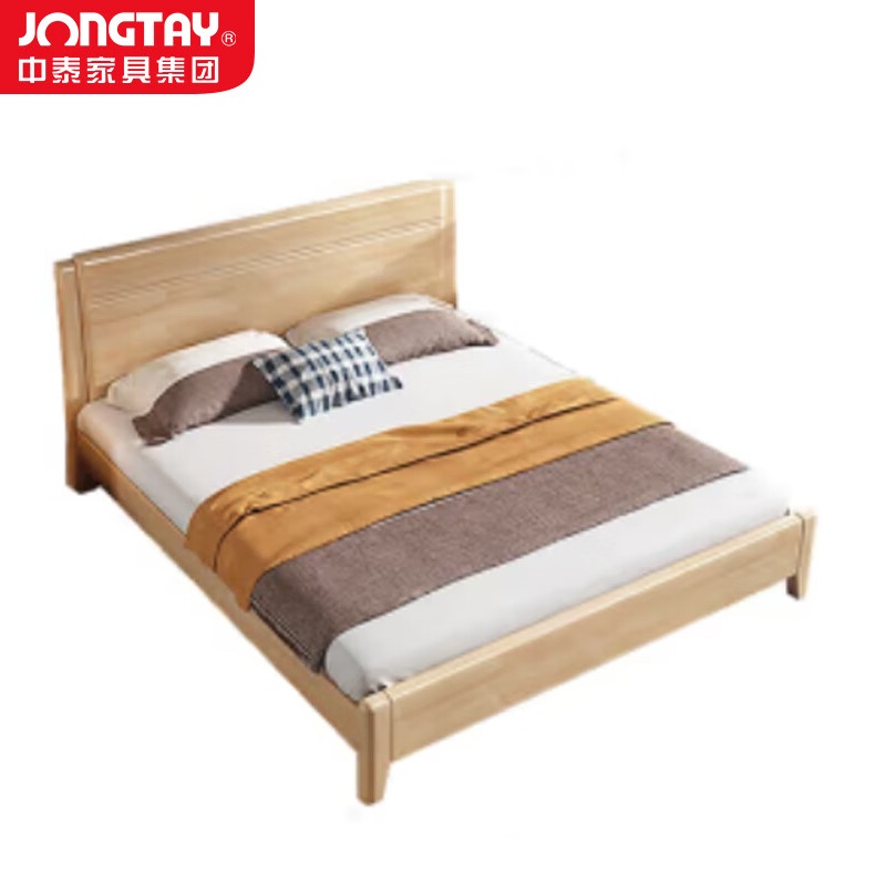 中泰(jongtay)1.8米实木床现代简约单双人床 J-CDZ77高清大图