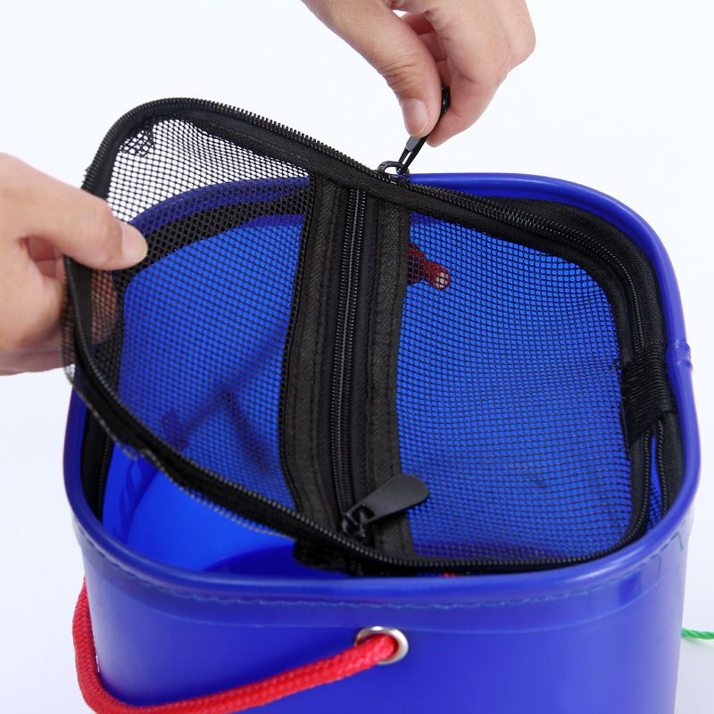 3030圆桶军绿新款加厚eva打水桶可折叠桶小装鱼桶活鱼箱鱼护桶带绳