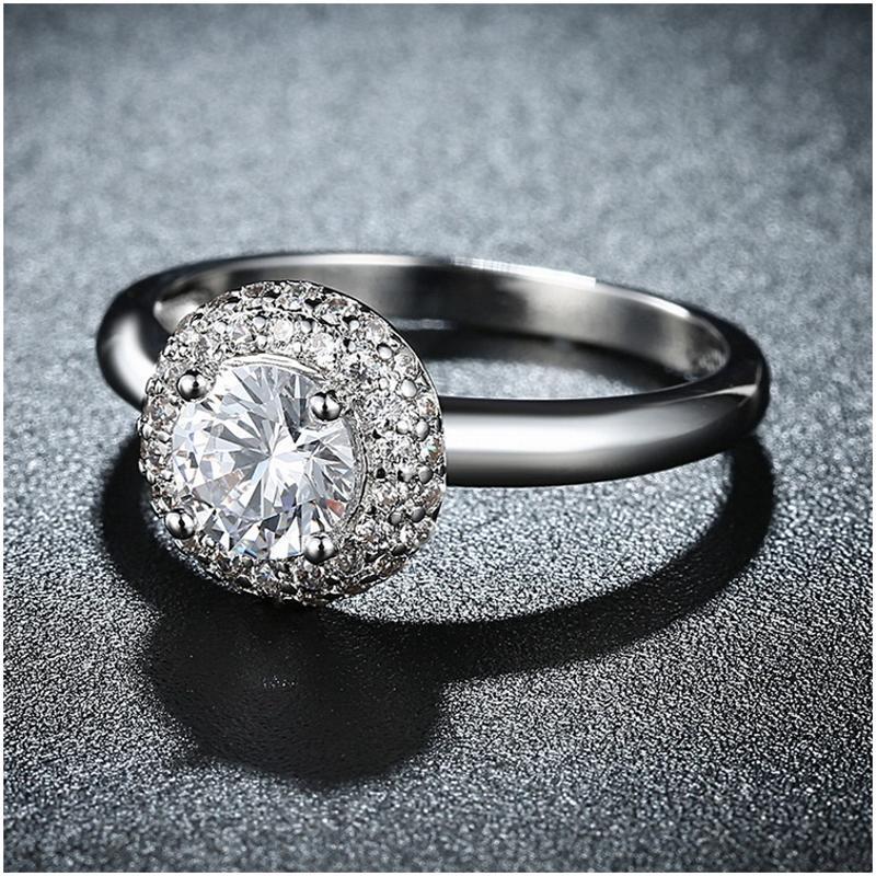 R841-CCouple Love Gold Rings铂金订婚戒指男女钻石情侣简约日韩送女朋友七夕情人节礼物