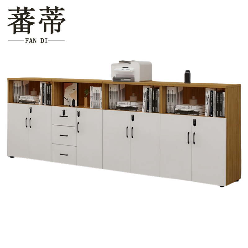 蕃蒂书柜七门三抽台高清大图