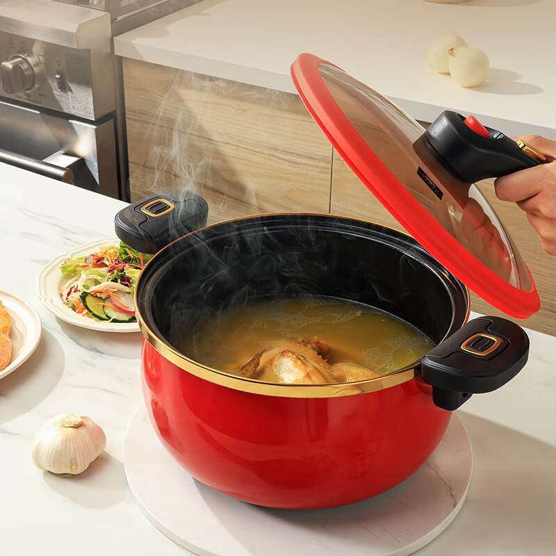 康宁WORLD KITCHEN 珐琅微压汤锅 7.2升 WK-TG72L18C-JY/KZ高清大图