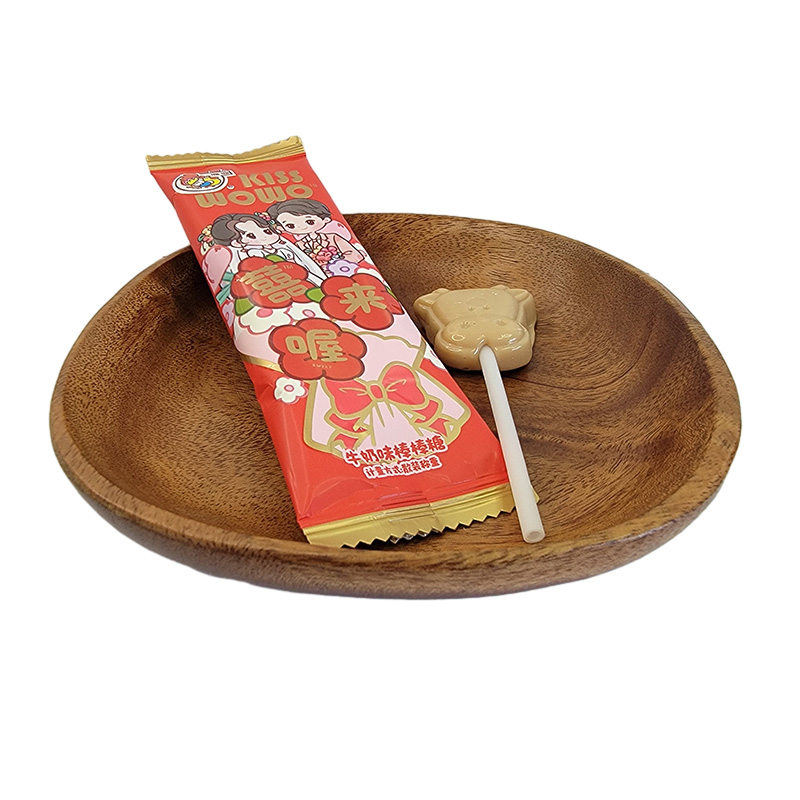 喔喔囍来喔牛奶味扁棒棒糖散装500g/250g婚庆结婚喜糖休闲零食品高清大图
