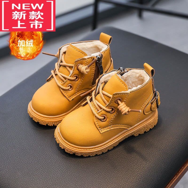 可莉允婴儿鞋小童马丁靴2021秋冬加绒软底学步鞋男短靴儿童靴子女宝宝鞋图片