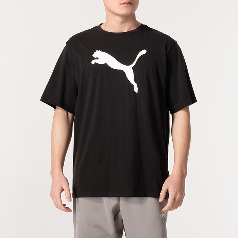 彪马(PUMA)男装新款运动服跑步健身训练舒适透气休闲短袖T恤685638-02 ZP 658705-03/黑色 L