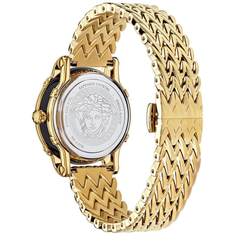 范思哲versace女表瑞士手表金色不锈钢手链石英女士手表vepn0062034mm