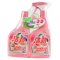 洁劲100厨房重油污净(橙油+除菌)500G*2瓶深层洁劲