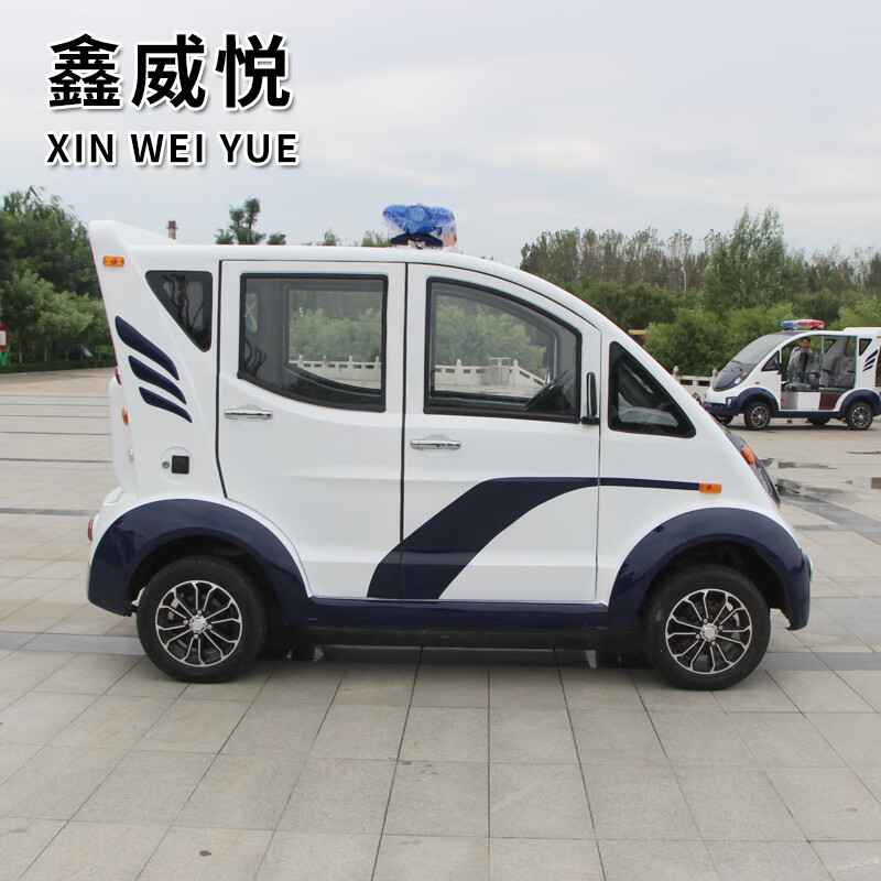 鑫威悦电动巡逻车双排五座全封闭电瓶四轮车校园厂区巡查景区3.5KW电机高清大图