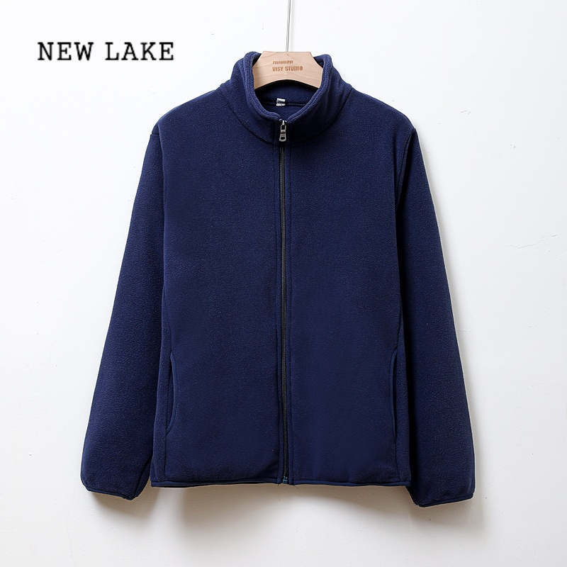 NEW LAKE新款摇粒绒开衫外套女春加厚保暖双面绒夹克户外大码抓绒衣男