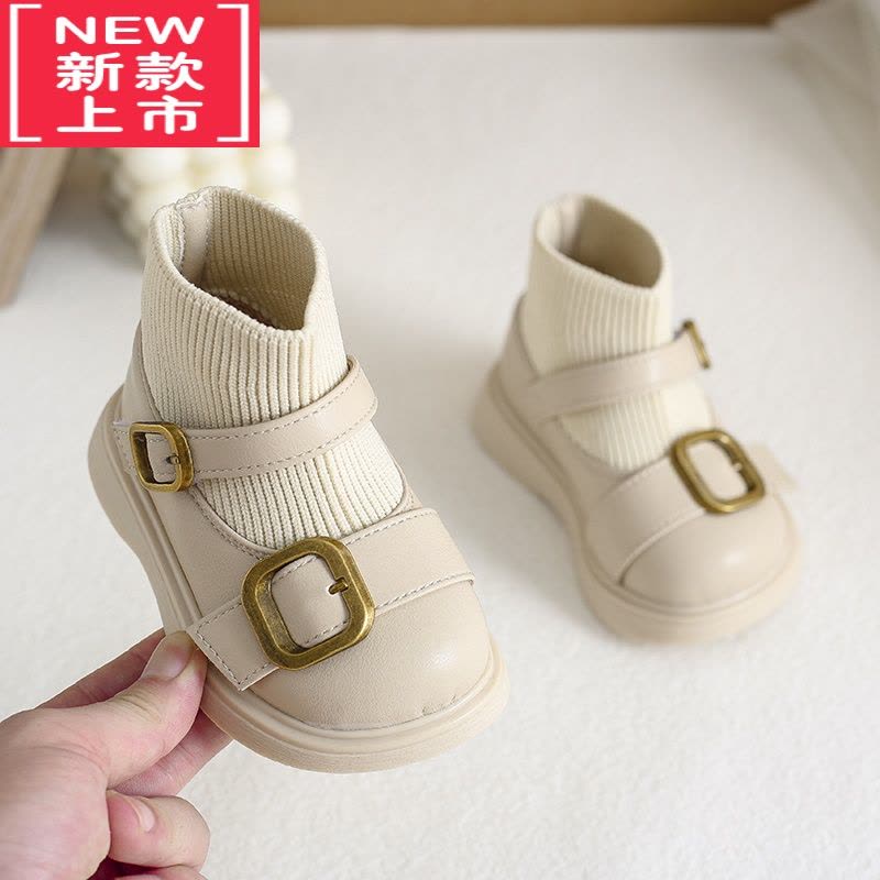 可莉允女宝宝袜子鞋春秋婴儿软底学步鞋0一3岁公主鞋短靴加绒小女童靴子图片