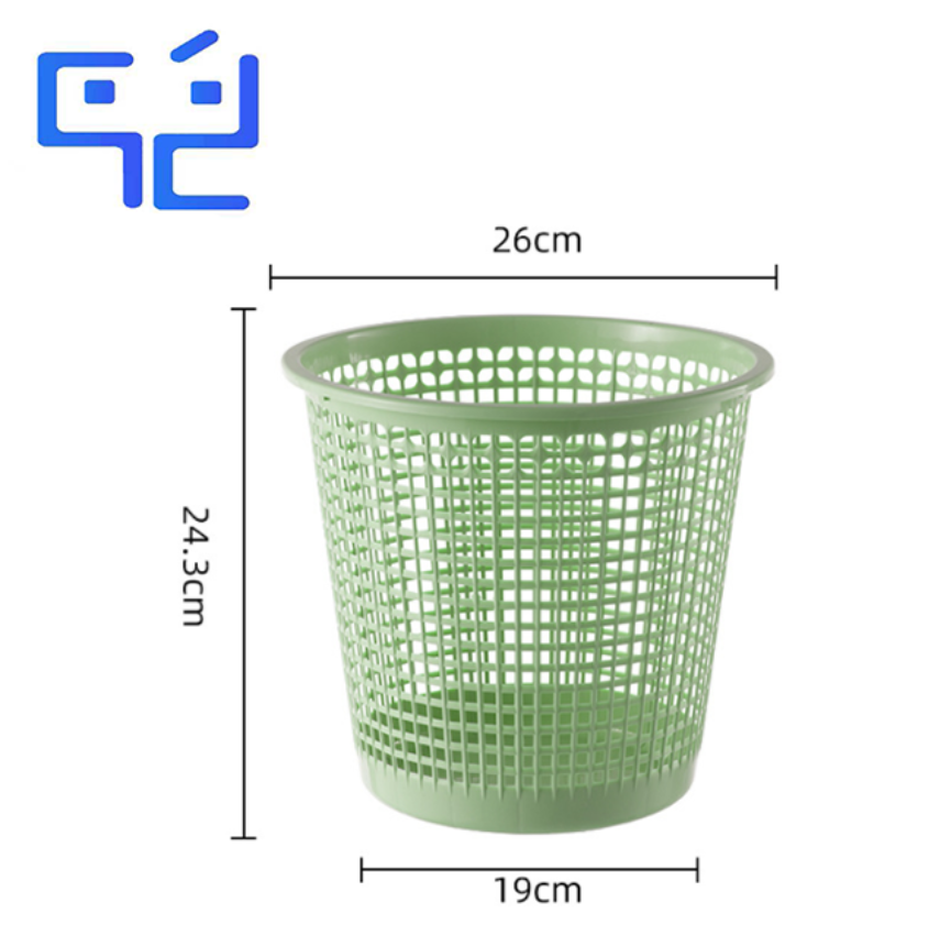 万允 塑料镂空垃圾桶 绿色10L/个(绿色10L)高清大图
