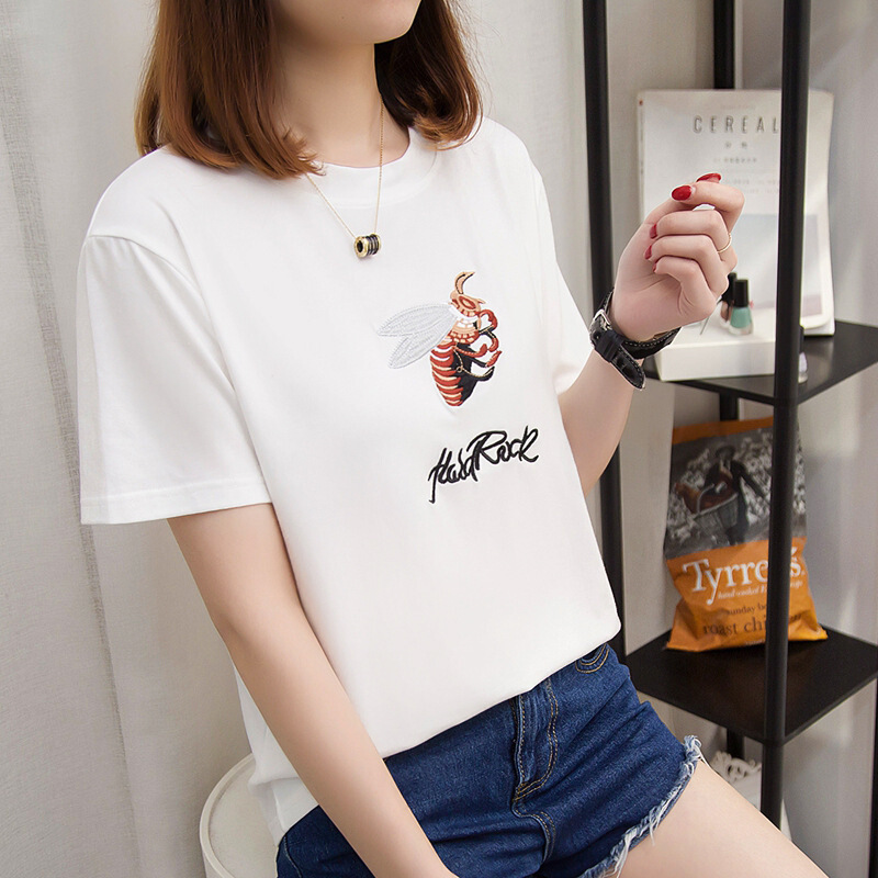 [2件49元]短袖T恤女夏装2018新款韩范ulzzang百搭半袖女上衣服