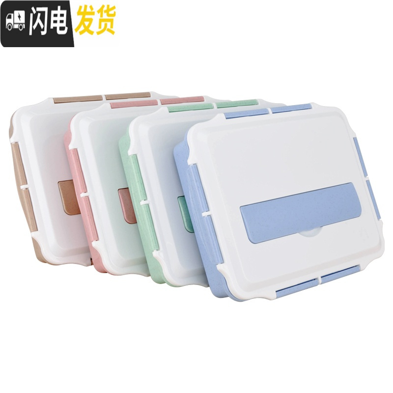 三维工匠饭盒分隔学生成人304不锈钢方形便当盒保温上班族便携打包带餐具 特深五格粉色带餐具+汤碗保温袋适合高中或成人