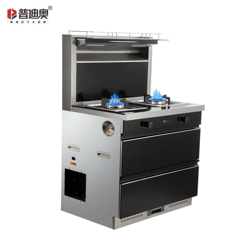 普迪奥(PUDIAO)X750集成灶小尺寸环保灶 750宽头部加热自动清洗一体灶 一体式油烟机灶具消毒柜套装 人工煤气图片