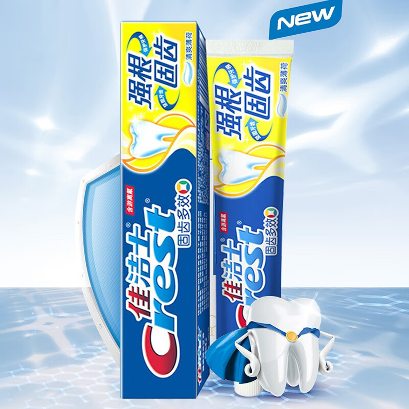 佳洁士强根固齿牙膏140克*8支 去黄去牙渍防渍含氟防蛀清新口气高清大图