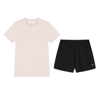 361°运动套装男夏季新款跑步健身锻炼服两件套662524002V S 承新粉/超级黑