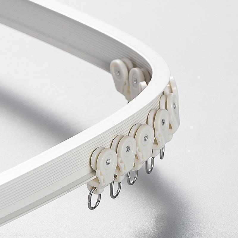 美帮汇铝合金窗帘轨道弯轨l型u型飘窗轨道幔轨可弯曲单双窗帘杆整根