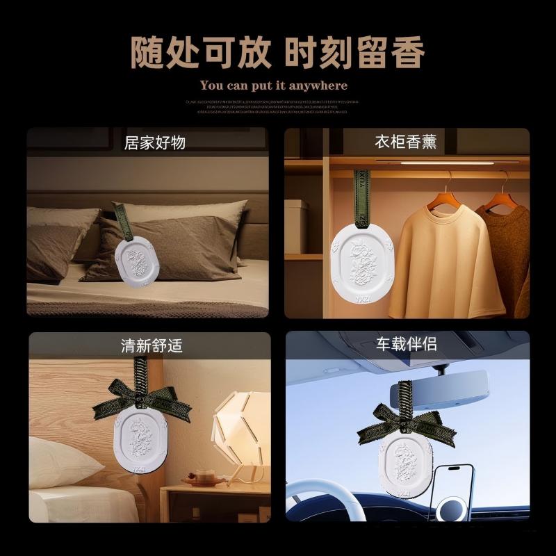 小窝厘 固体车载香薰蜡片衣柜香薰牡丹花石膏挂件除异味持久留香氛伴手礼 威斯汀白茶 (起订量:10块)高清大图