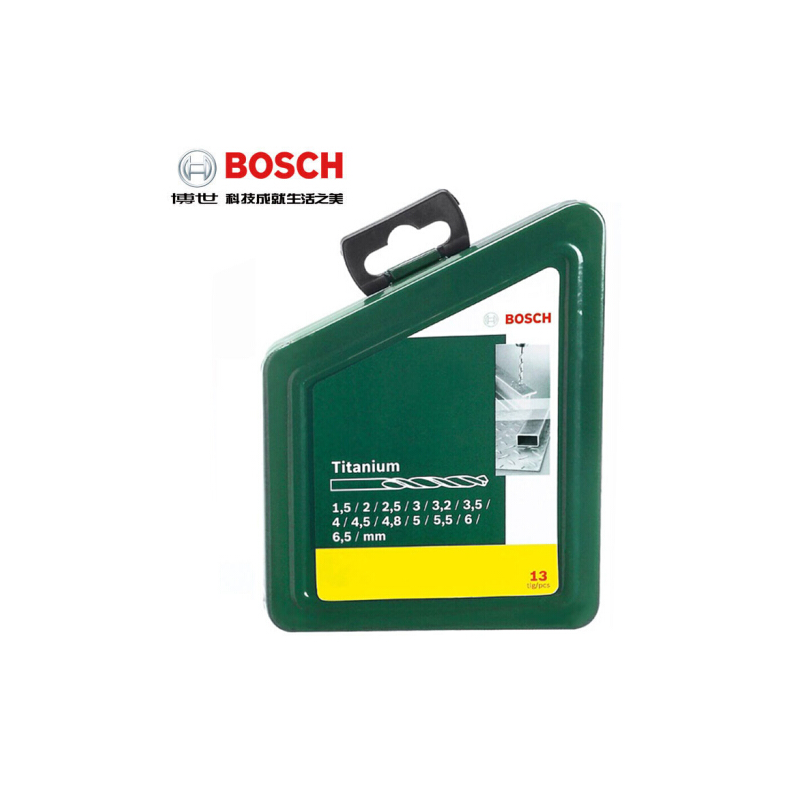 博世(Bosch) 绿色钻头套装 13支 镀钛麻花钻头套装 货期5-10天