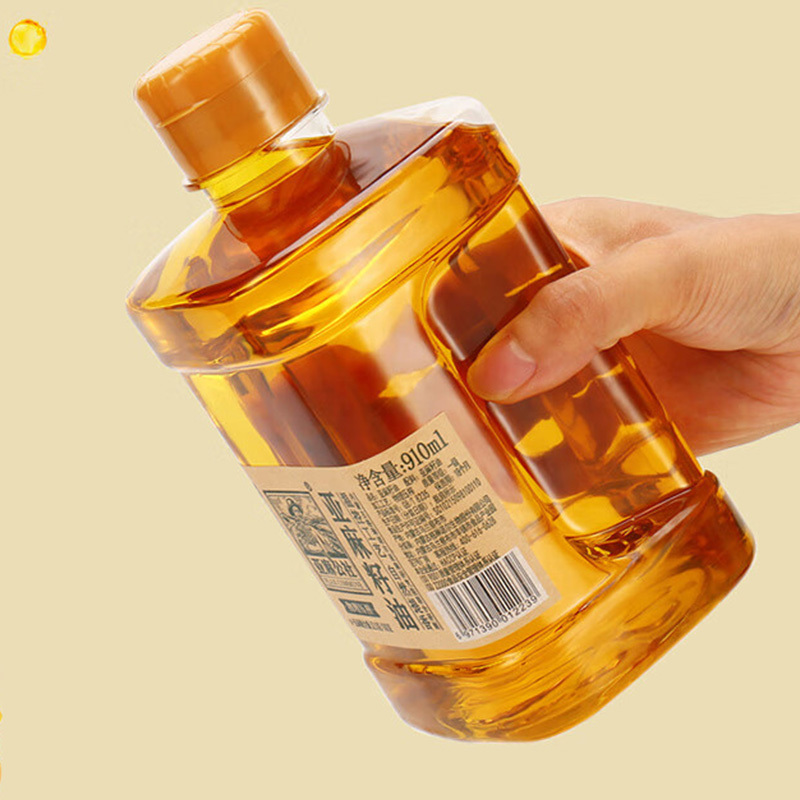 亚麻公社亚麻籽油油体清透低温冷榨色泽鲜明910ml*3桶高清大图