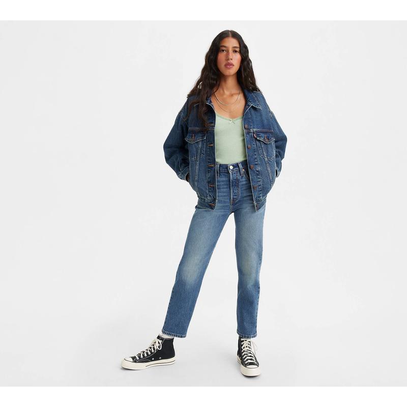 Levi’s美国代购李维斯牛仔裤女式新款直筒蓝色休闲长裤