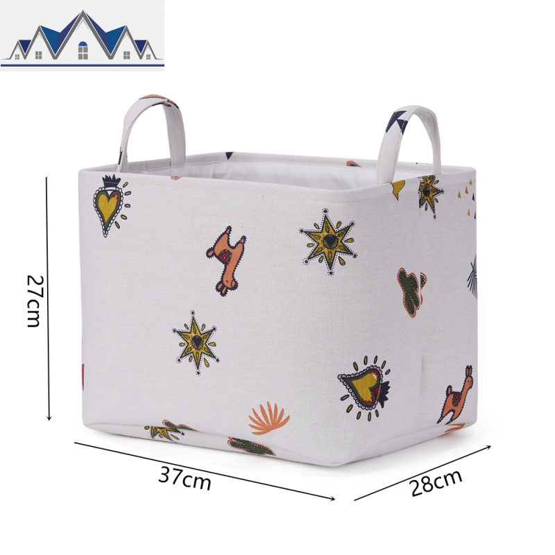 美式卡通风格加厚儿童玩具收纳篮家居布艺收纳筐可折叠洗衣脏衣篮 三维工匠 可爱羊驼M号37*28*27cm