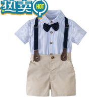 绿彩虹光小男童西装夏宝宝1周岁宴礼服春秋2抓周衣服婴幼儿童生日绅士套装