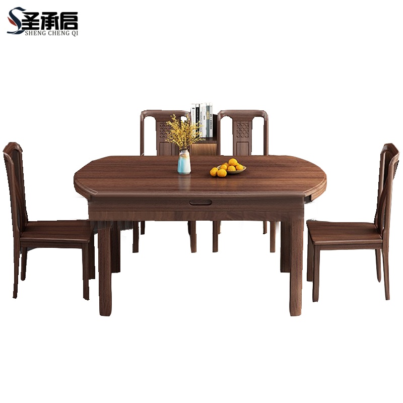 圣承启餐厅餐桌6椅1.35m张高清大图