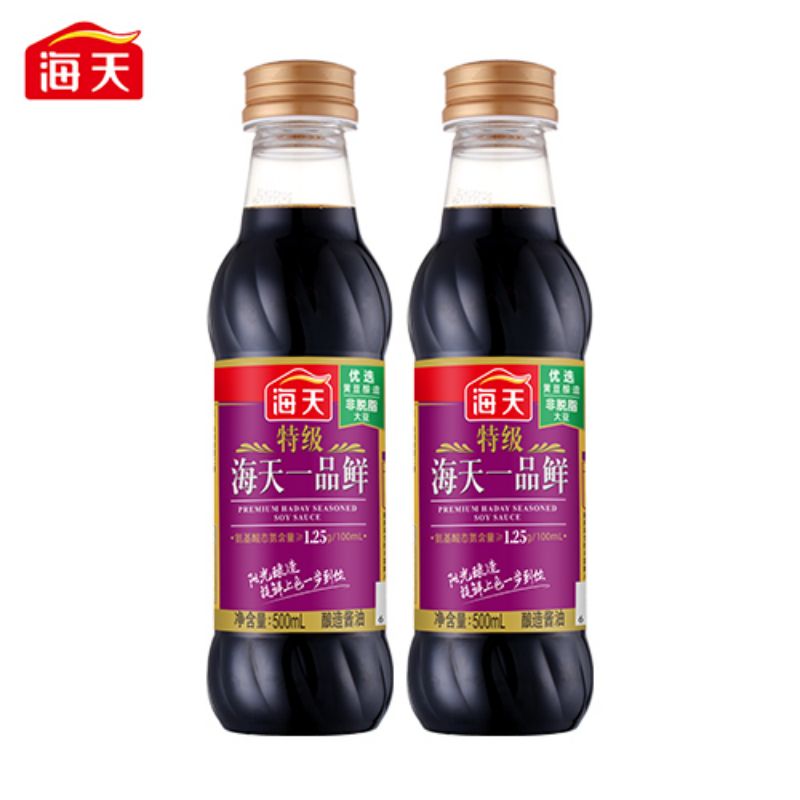 海天酱油 特级一品鲜500ml 黄豆酿造酱油 上色提鲜炒菜凉拌特级调味品