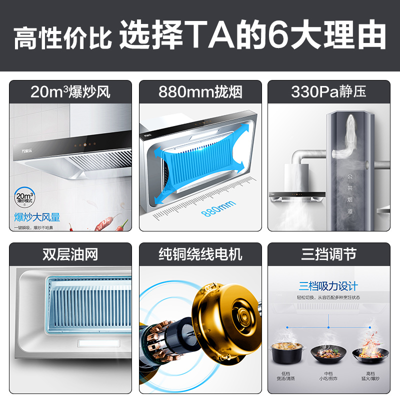 万家乐20立方爆炒风三档风力烟机搭配天然气4.5KW黄金火力灶 厨房两件套AT411+DQZ01B 天然气)