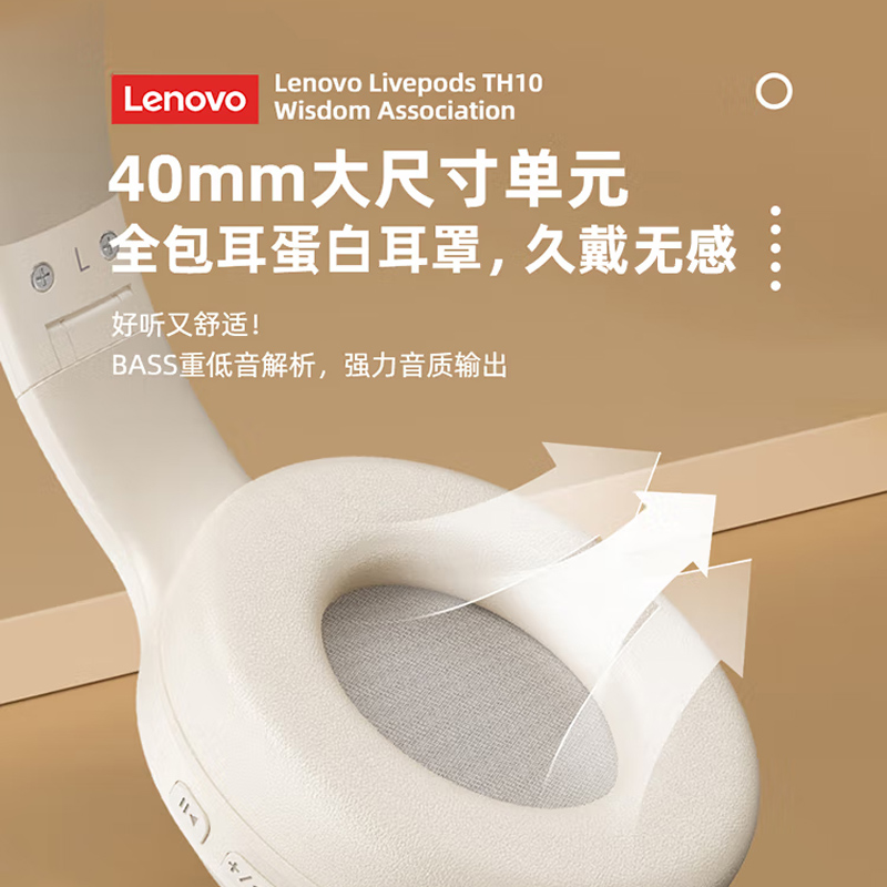 联想thinkplus头戴式蓝牙耳机TH10B高清大图