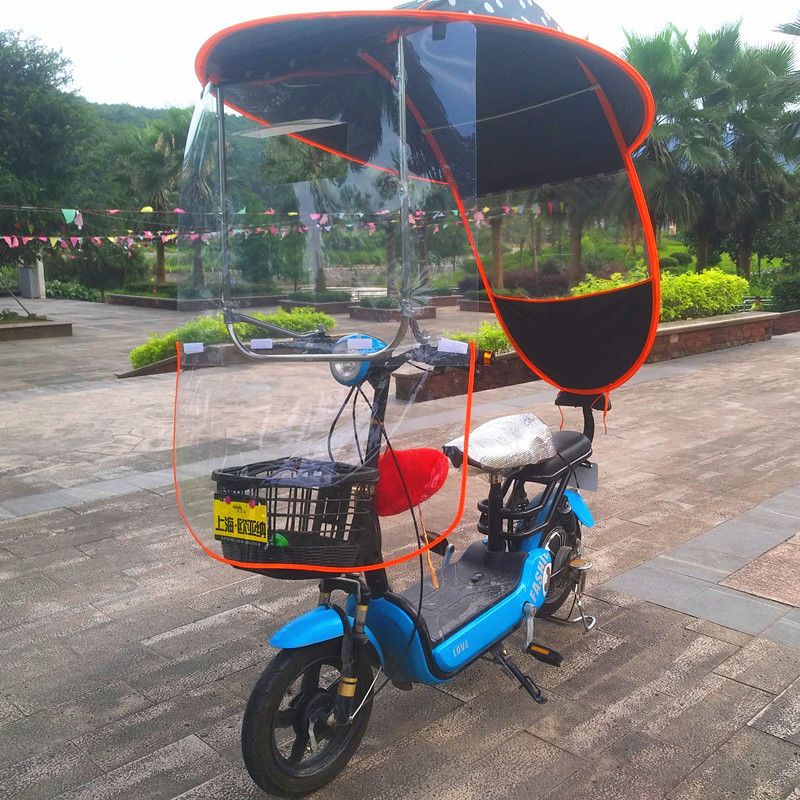 电动自行车雨蓬新款加宽防晒加固电瓶车雨伞全封闭小型电动车雨棚