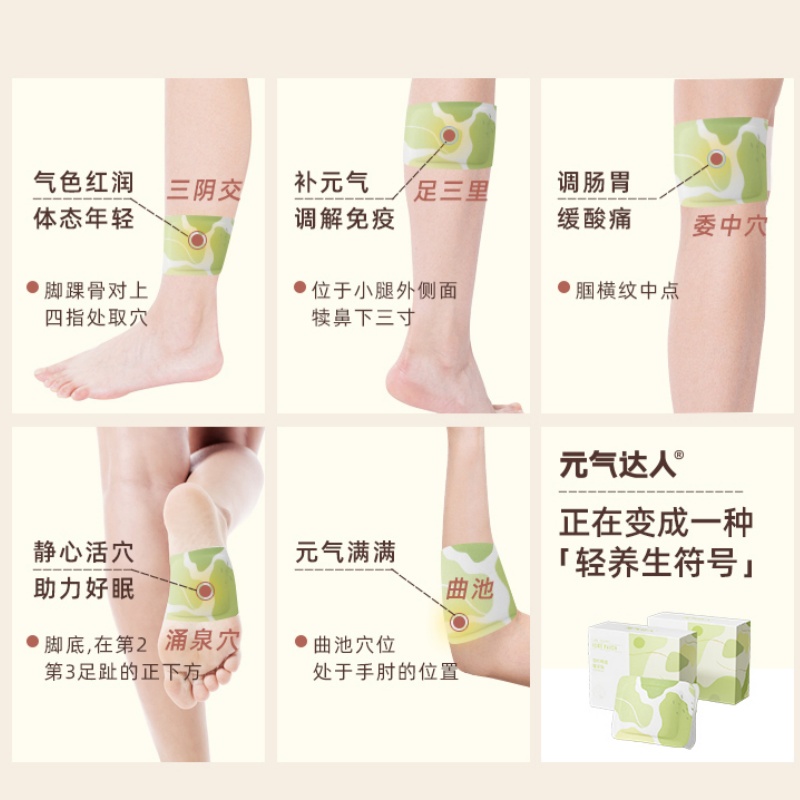 元气达人蕲艾足贴5对/盒 雪松精油暖足贴高清大图