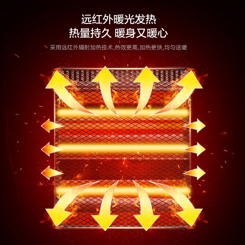 美的(Midea)取暖器 NS8-15D 暗光防烫远红外 倾倒断掉 过热保护 2档 白色 单台装高清大图