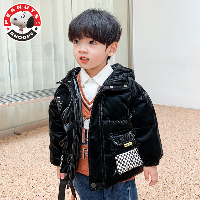 史努比(SNOOPY)儿童羽绒服加厚短款冬季新款洋气中小童纯色白鸭绒羽绒外套AF097