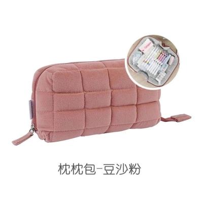 粉色 同款国誉NEMUNEMU枕枕包笔袋帆布可爱学生收纳包柔软多功能化妆包