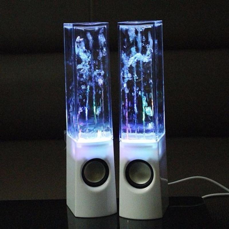 创意喷泉水舞电脑音响台式机笔记本迷你喷水音箱家用低音炮七彩灯方形
