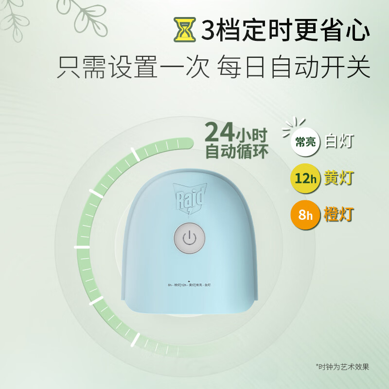 雷达(Raid)佳儿护植萃电热蚊香液135晚3瓶补充液+1加热器 无香型高清大图