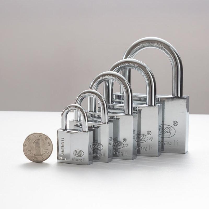 圣力一字菱形锁镀铬防水防锈防撬挂锁宿舍门锁大门锁防