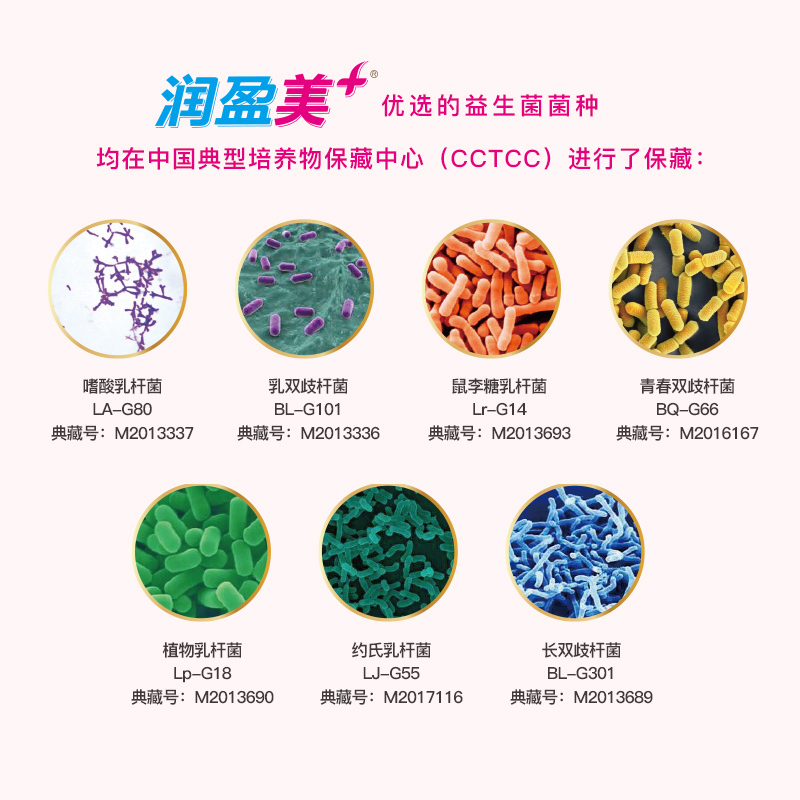 润盈(BIOGROWING)美+活性益生菌粉 60克(2克*30条)女士女性成人冻干菌粉剂 盒装 含青春双歧杆菌