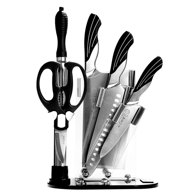 十八子作S2706雀之屏静雅六件套 4铬钢全套厨房刀具不锈钢材质刀具套装厨房家用菜刀水果刀组合多用刀具菜刀剪刀高清大图